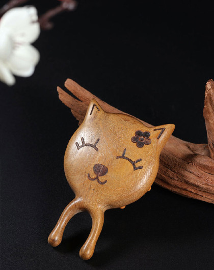 按摩梳钉钉按摩经络梳子花猫造型部插齿梳子钉钉梳花猫钉钉梳