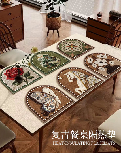 6个装欧式复古餐桌隔热垫桌面餐垫厨房盘碗杯垫砂锅垫餐桌垫