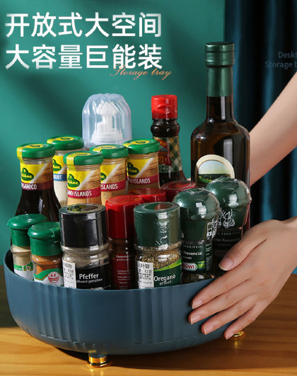 多功能旋转式置物架厨房台面多功能油盐酱醋调味料用品大全收纳架
