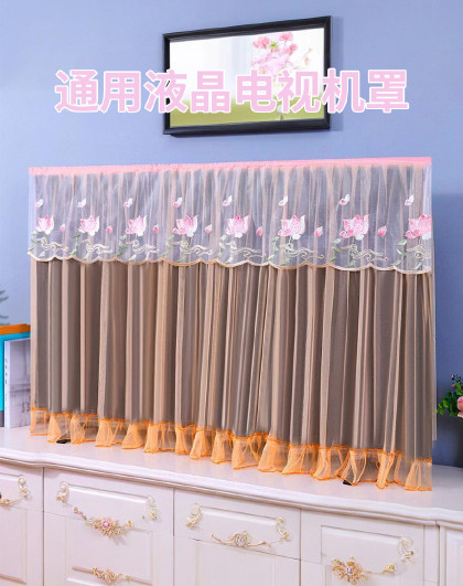 台式挂式曲面电视欧式布艺46-50-55寸通用液晶电视机罩