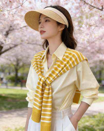 百搭披肩外搭女士围巾夏季空调房防寒护肩护颈条纹护肩颈小披肩