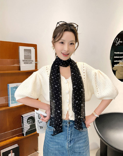 2条装日常搭配衬衫小领巾护颈飘带裙子腰带法式长条丝巾腰带