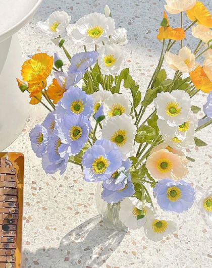 8支装假花摆设客厅餐桌摆件插花艺干花装饰摆件花朵系列组合摆件