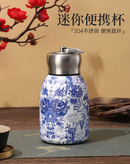 304不锈钢小巧便携水杯国风高颜值口袋杯子便携迷你杯子