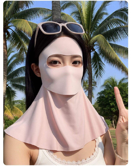 2个装夏季口罩高颜值可喝水脸基尼防晒面罩全脸护颈防晒面罩