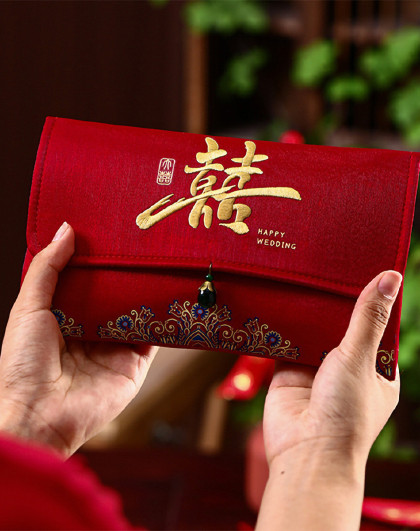 改口红包结婚专用高档万元婚礼利是封高颜值缎面刺绣布艺红包