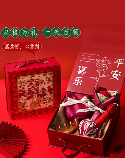 【礼盒礼物款套装】经络按摩梳送妈妈女友伴手礼物梳子养生檀木梳