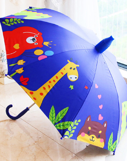 儿童雨伞男女卡通长柄推拉伞架防夹手小学生晴雨两用防晒儿童伞